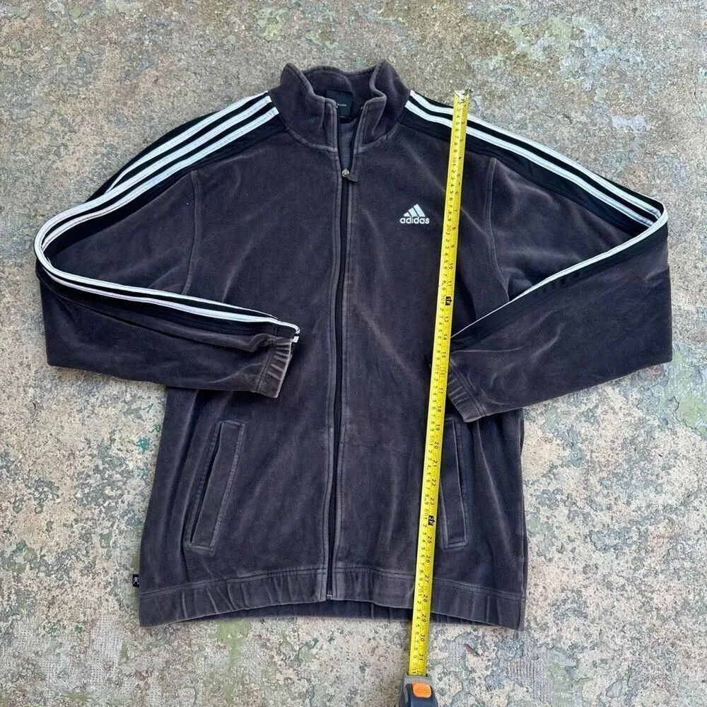 Vintage Adidas Classic Striped Velour Jacket
